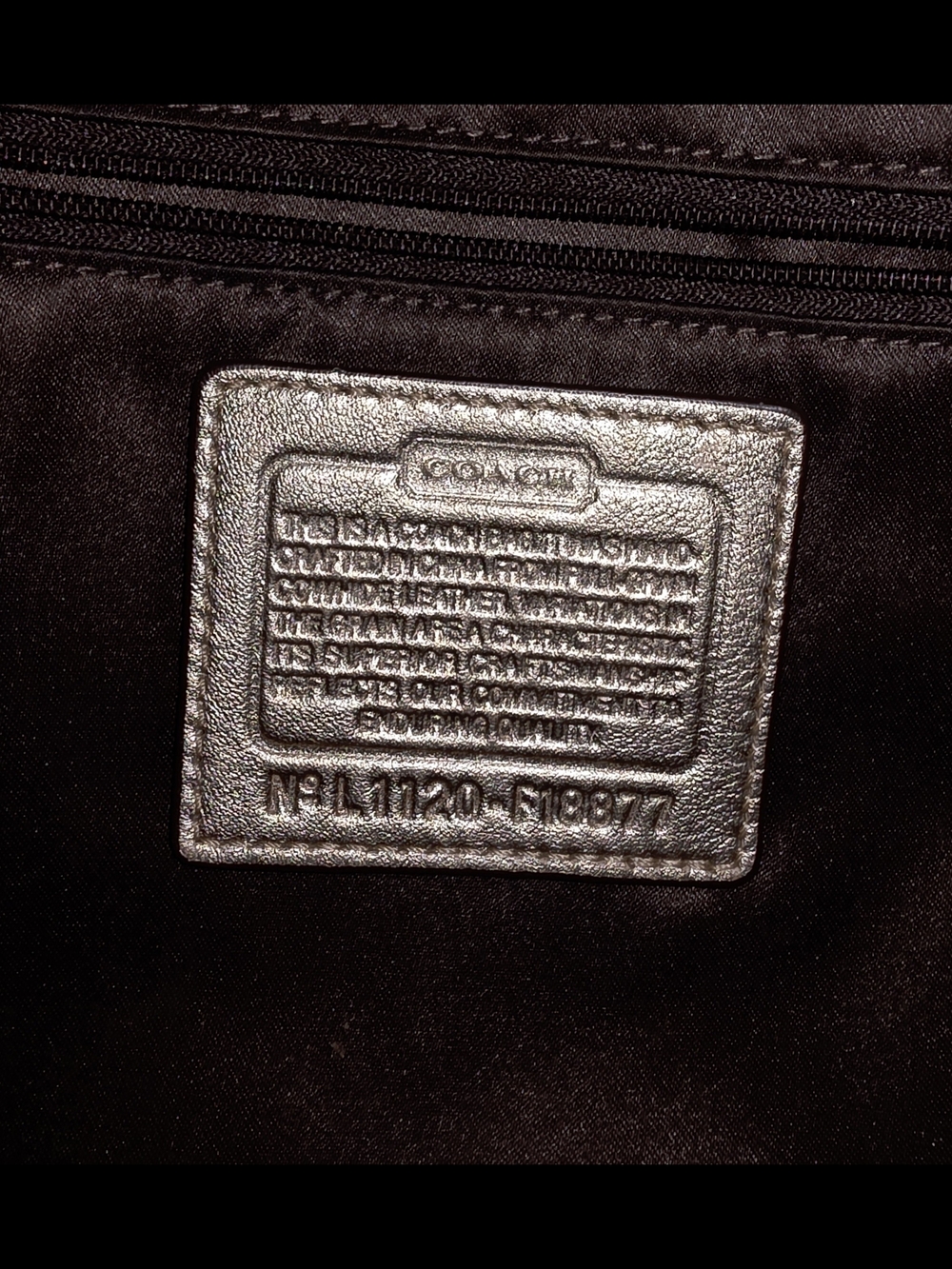 Vintage Coach Signature Stripe Stitch Metallic Gold Leather Tote  - EUC - Picture 7 of 8